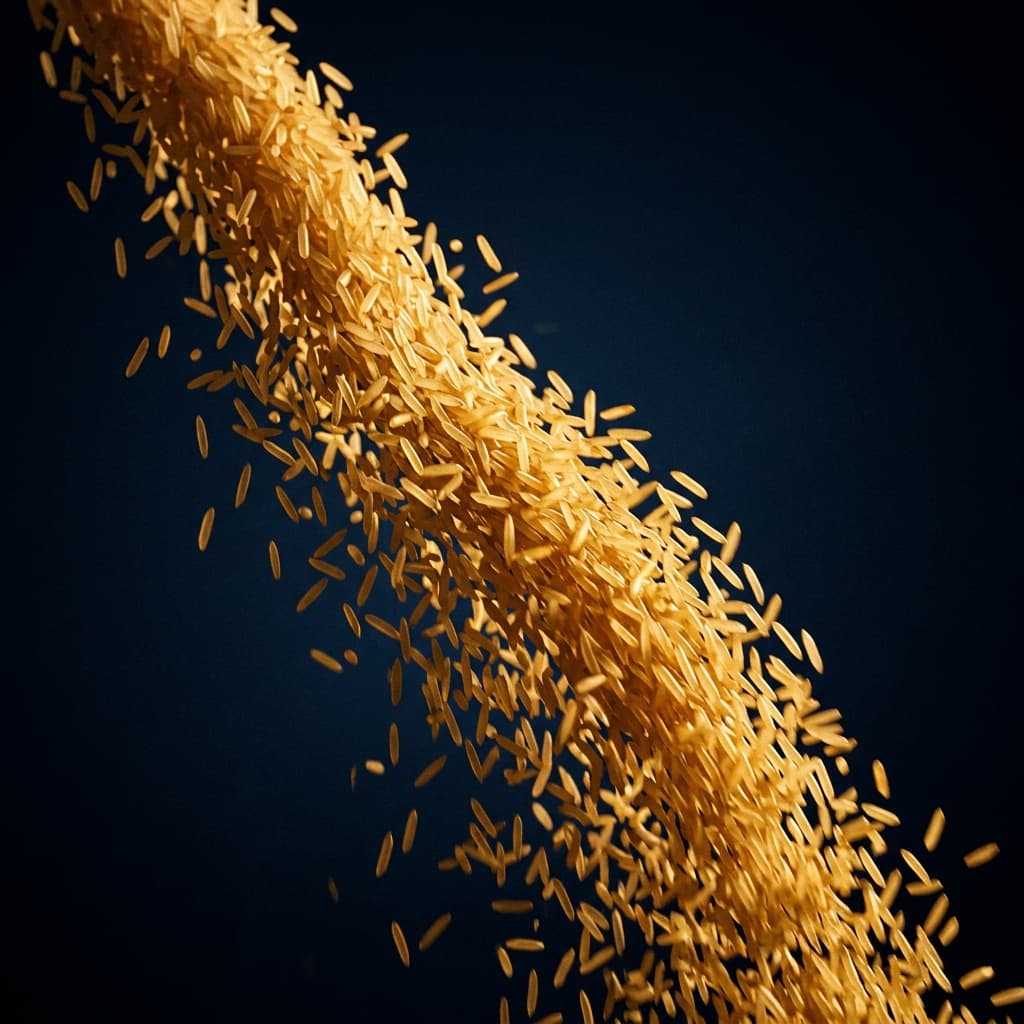 Golden basmati rice grains